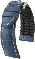 Hirsch Curea Hirsch George - albastră - 24 mm - L - Standardní délka (doporučujeme) - 22 mm - Argint + 5 ani garanție și cadou GRATUIT (P77094)