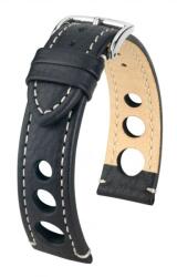 Hirsch Curea Hirsch Rally - neagră, cusături albe - 22 mm - L - Standardní délka (doporučujeme) - 20 mm - Argint + 5 ani garanție și cadou GRATUIT (P39780)