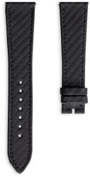 Vulcain Curea din piele Vulcain Carbon neagră - 22 mm x 18 mm + 5 ani garanție și cadou GRATUIT