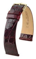 Hirsch Curea Hirsch Prestige Crocodile - burgundy - 16 mm - L - Standardní délka (doporučujeme) - 14 mm - Aur roz + 5 ani garanție și cadou GRATUIT (P101216)