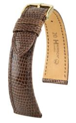 Hirsch Strap Hirsch London Lizard - maro, lucios - 18 mm - L - Standardní délka (doporučujeme) - 16 mm - Aur roz + 5 ani garanție și cadou GRATUIT (P107022)