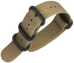 Helveti Curea NATO ZULU bej (cataramă neagră) - 20 mm + 5 ani garanție și cadou GRATUIT (P87449)
