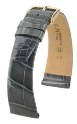 Hirsch Curea Hirsch Prestige Alligator - gri, lucios - 14 mm - M - Střední délka - 10 mm - Argint + 5 ani garanție și cadou GRATUIT (P92604)