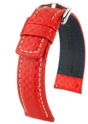 Hirsch Curea Hirsch Carbon - roșu - 22 mm - L - Standardní délka (doporučujeme) - 20 mm - Argint + 5 ani garanție și cadou GRATUIT (P39703)