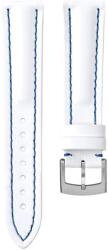 Biatec Curea din piele Biatec | Albă din piele de vițel - 20 mm - Argint + 5 ani garanție și cadou GRATUIT (P98534)