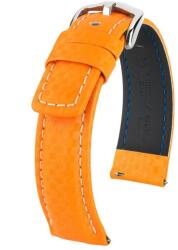 Hirsch Curea Hirsch Carbon - portocalie - 24 mm - L - Standardní délka (doporučujeme) - 22 mm - Argint + 5 ani garanție și cadou GRATUIT (P39728)