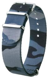 Hirsch Curea Hirsch Rush NATO - camuflaj albastru - 22 mm + 5 ani garanție și cadou GRATUIT
