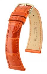 Hirsch Curea Hirsch London Alligator - portocaliu, lucios - 18 mm - L - Standardní délka (doporučujeme) - 16 mm - Argint + 5 ani garanție și cadou GRATUIT (P100471)