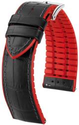Hirsch Curea Hirsch Andy - negru-roșu - 22 mm - L - Standardní délka (doporučujeme) - 20 mm - Argint + 5 ani garanție și cadou GRATUIT (P77116)