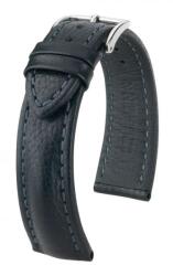 Hirsch Curea Hirsch Lucca - negru - 20 mm - L - Standardní délka (doporučujeme) - 18 mm - Argint + 5 ani garanție și cadou GRATUIT (P76861)