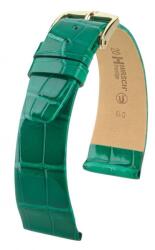 Hirsch Curea Hirsch Prestige Alligator - verde, lucioasă - 20 mm - L - Standardní délka (doporučujeme) - 16 mm - Aur roz + 5 ani garanție și cadou GRATUIT (P92653)