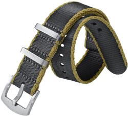 Helveti Curea NATO Sports gri/margine bej 22 mm - 22 mm + 5 ani garanție și cadou GRATUIT