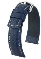 Hirsch Curea Hirsch Carbon - albastră - 20 mm - L - Standardní délka (doporučujeme) - 18 mm - Argint + 5 ani garanție și cadou GRATUIT (P39731)