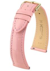 Hirsch Curea Hirsch London Alligator - roz, mat - 21 mm - L - Standardní délka (doporučujeme) - 18 mm - Argint + 5 ani garanție și cadou GRATUIT (P100652)