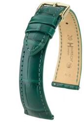 Hirsch Curea Hirsch London Alligator - verde închis, mat - 14 mm - M - Střední délka - 12 mm - Argint + 5 ani garanție și cadou GRATUIT (P102051)