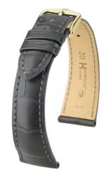 Hirsch Curea Hirsch London Alligator - gri, mat - 22 mm - L - Standardní délka (doporučujeme) - 18 mm - De aur + 5 ani garanție și cadou GRATUIT (P81046)