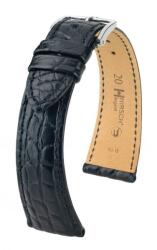 Hirsch Curea Hirsch Regent - neagră, mată - 18 mm - L - Standardní délka (doporučujeme) - 16 mm - Argint + 5 ani garanție și cadou GRATUIT (P76832)