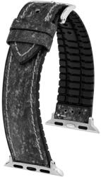 Hirsch Curea Hirsch Stone pentru Apple Watch - Negru - 22 mm - L - Standardní délka (doporučujeme) - 20 mm - Argint + 5 ani garanție și cadou GRATUIT