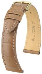 Hirsch Curea Hirsch London Alligator - bej, mat - 22 mm - L - Standardní délka (doporučujeme) - 18 mm - De aur + 5 ani garanție și cadou GRATUIT (P87109)