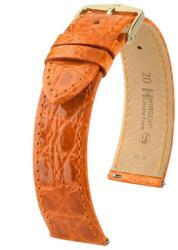 Hirsch Curea Hirsch Genuine Croco - portocalie, lucioasă - 14 mm - M - Střední délka - 12 mm - Aur roz + 5 ani garanție și cadou GRATUIT (P100377)