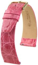 Hirsch Curea Hirsch Prestige Crocodile - roz închis - 19 mm - L - Standardní délka (doporučujeme) - 14 mm - De aur + 5 ani garanție și cadou GRATUIT (P83683)