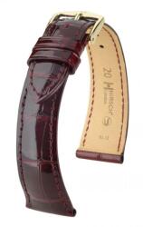 Hirsch Curea Hirsch London Alligator - burgundy, lucioasă - 18 mm - M - Střední délka - 16 mm - Aur roz + 5 ani garanție și cadou GRATUIT (P101359)