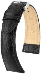 Hirsch Curea Hirsch Aristocrat - negru - 19 mm - L - Standardní délka (doporučujeme) - 18 mm - Argint + 5 ani garanție și cadou GRATUIT (P77241)