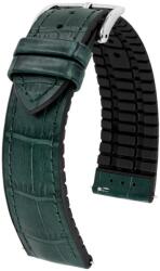 Hirsch Curea Hirsch Paul - verde închis - 22 mm - L - Standardní délka (doporučujeme) - 20 mm - Argint + 5 ani garanție și cadou GRATUIT (P86491)