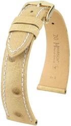 Hirsch Curea Hirsch Massai Ostrich - bej, cusături albe - 20 mm - L - Standardní délka (doporučujeme) - 16 mm - De aur + 5 ani garanție și cadou GRATUIT (P76171)