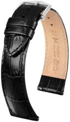 Hirsch Curea Hirsch Louisianalook - negru - 22 mm - L - Standardní délka (doporučujeme) - 20 mm - Argint + 5 ani garanție și cadou GRATUIT (P111067)