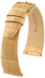 Hirsch Curea Hirsch Prestige Alligator - bej, lucios - 18 mm - L - Standardní délka (doporučujeme) - 14 mm - De aur + 5 ani garanție și cadou GRATUIT (P109610)
