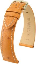 Hirsch Curea Hirsch Massai Ostrich - miere, cusătură albă - 16 mm - M - Střední délka - 14 mm - Argint + 5 ani garanție și cadou GRATUIT (P107242)