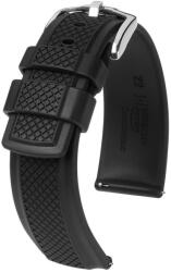 Hirsch Curea Hirsch Accent - neagră - 24 mm - L - Standardní délka (doporučujeme) - 22 mm - Argint + 5 ani garanție și cadou GRATUIT (P40377)