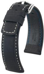 Hirsch Curea Hirsch Mariner - neagră - 22 mm - L - Standardní délka (doporučujeme) - 20 mm - Argint + 5 ani garanție și cadou GRATUIT (P40441)