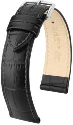 Hirsch Curea Hirsch Duke (NO QR) - neagră - 18 mm - L - Standardní délka (doporučujeme) - 16 mm - Argint + 5 ani garanție și cadou GRATUIT (P78560)