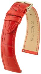 Hirsch Curea Hirsch London Alligator - roșu, mat - 14 mm - M - Střední délka - 12 mm - Aur roz + 5 ani garanție și cadou GRATUIT (P101337)