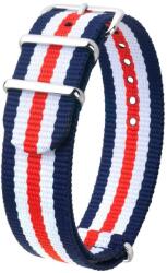 Hirsch Curea Hirsch Rush NATO - roșu-albastru-alb - 20 mm + 5 ani garanție și cadou GRATUIT