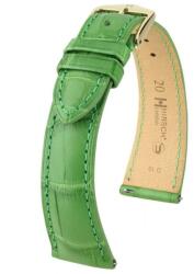 Hirsch Curea Hirsch London Alligator - verde, mat - 19 mm - L - Standardní délka (doporučujeme) - 14 mm - De aur + 5 ani garanție și cadou GRATUIT (P80992)