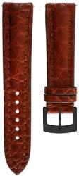 Biatec Curea din piele Biatec crocodil autentic | Maro deschis - 20 mm - Negru + 5 ani garanție și cadou GRATUIT