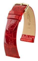 Hirsch Curea Hirsch Prestige Crocodile - roșu - 12 mm - M - Střední délka - 10 mm - Argint + 5 ani garanție și cadou GRATUIT (P101207)
