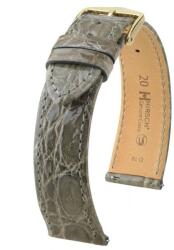 Hirsch Curea Hirsch Genuine Croco - gri, lucioasă - 22 mm - L - Standardní délka (doporučujeme) - 20 mm - Argint + 5 ani garanție și cadou GRATUIT (P102597)