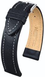 Hirsch Curea Hirsch Buffalo (NO QR) - neagră - 22 mm - M - Lungime medie - 20 mm - Argint