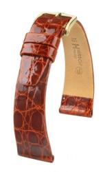 Hirsch Curea Hirsch Prestige Crocodile - maro auriu - 14 mm - M - Střední délka - 12 mm - Aur roz + 5 ani garanție și cadou GRATUIT (P107142)