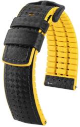 Hirsch Curea Hirsch Ayrton - negru-galben - 20 mm - L - Standardní délka (doporučujeme) - 18 mm - Negru + 5 ani garanție și cadou GRATUIT (P77107)