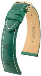 Hirsch Curea Hirsch Massai Ostrich - verde, cusătură albă - 22 mm - L - Standardní délka (doporučujeme) - 18 mm - Aur roz + 5 ani garanție și cadou GRATUIT (P101603)