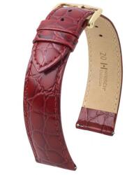 Hirsch Curea Hirsch Crocograin - burgundy - 18 mm - M - Střední délka - 16 mm - De aur + 5 ani garanție și cadou GRATUIT (P39651)