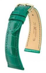 Hirsch Curea Hirsch London Alligator - verde, lucioasă - 18 mm - L - Standardní délka (doporučujeme) - 14 mm - Argint + 5 ani garanție și cadou GRATUIT (P101973)