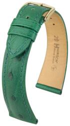 Hirsch Curea Hirsch Massai Ostrich - verde - 20 mm - L - Standardní délka (doporučujeme) - 16 mm - De aur + 5 ani garanție și cadou GRATUIT