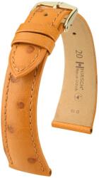 Hirsch Curea Hirsch Massai Ostrich - miere - 20 mm - L - Standardní délka (doporučujeme) - 18 mm - De aur + 5 ani garanție și cadou GRATUIT (P76223)