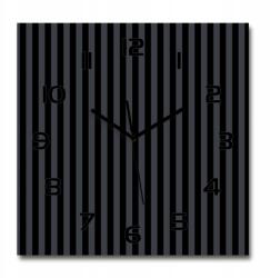 TULUP Függő üveg falióra Fekete-szürke csíkos 60x60 cm (pl_zsk_60x60_f_65387785)
